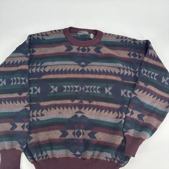Vintage Pendleton Style Pull over Sweater. Aztec pattern preswick moore size M - Picture 2 of 5
